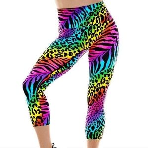 K-DEER Rainbow Leopard Leggings Medium